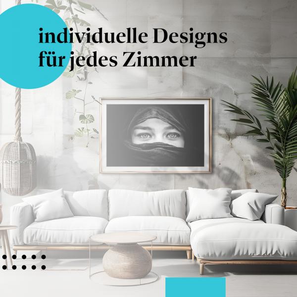 Schlafzimmer Deko: Geheimnisvoll mit "Frau mit Hidschab" Poster